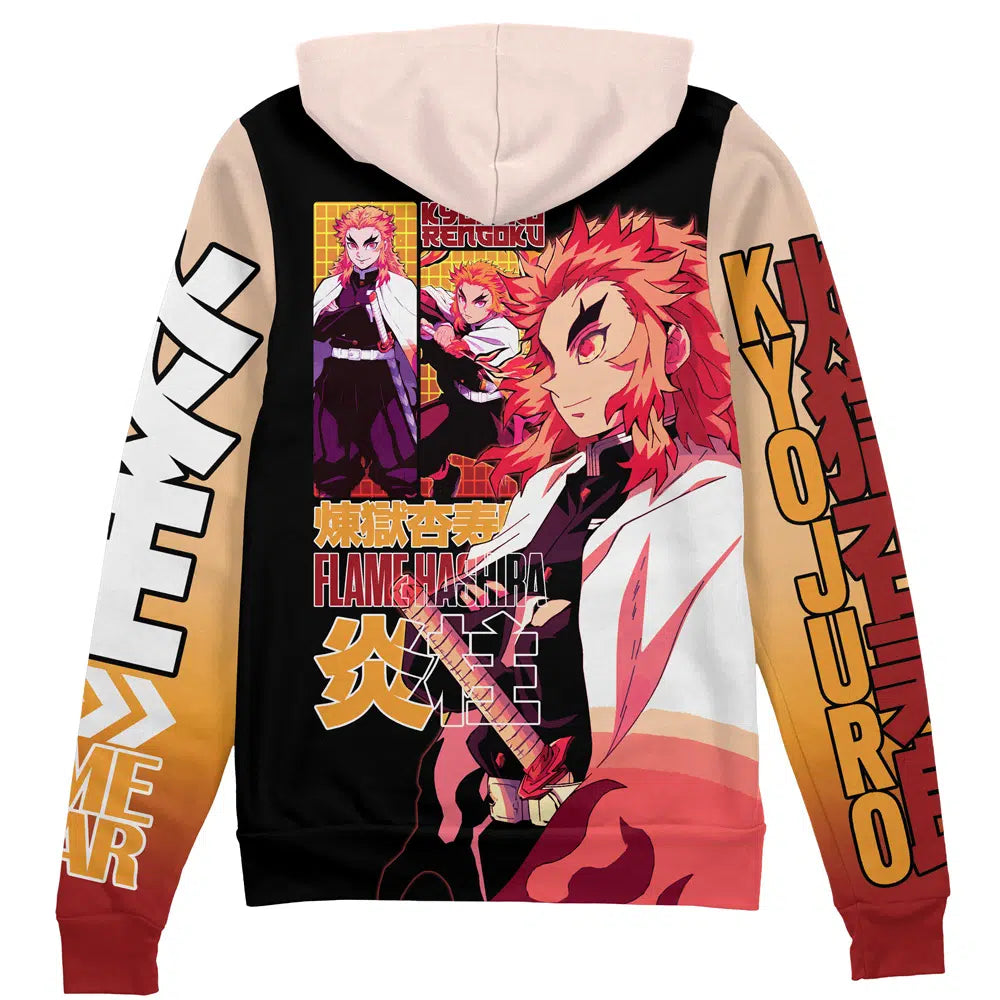 Kyojuro Rengoku V2 Demon Slayer" Streetwear Zip Hoodie Jacket