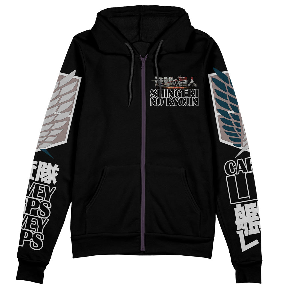 Levi Ackerman x Beast Titan Attack on Titan Streetwear Zip Hoodie Jacket