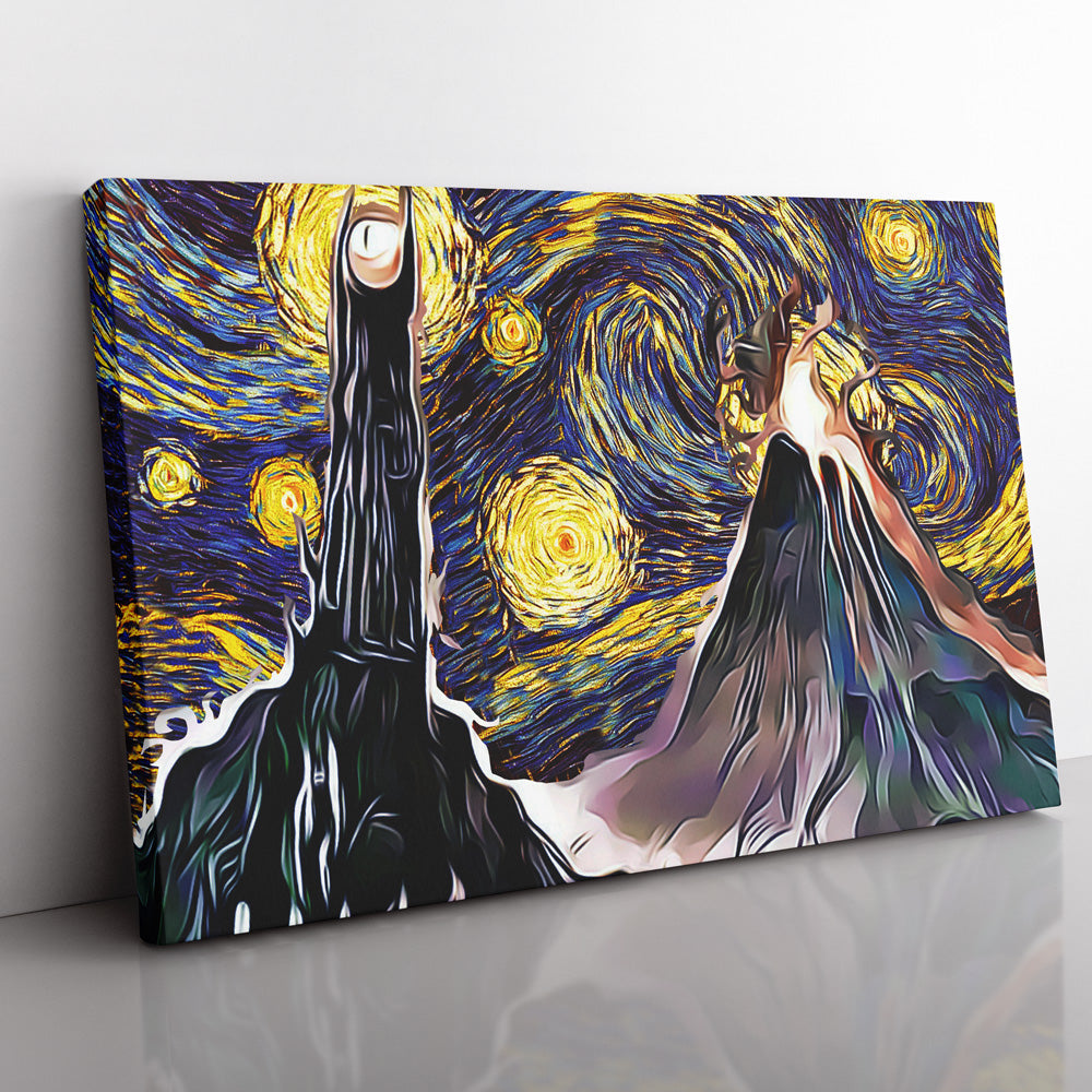 Lord of the Rings Starry Night Mordor Canvas Print Wall Art - Nysekai
