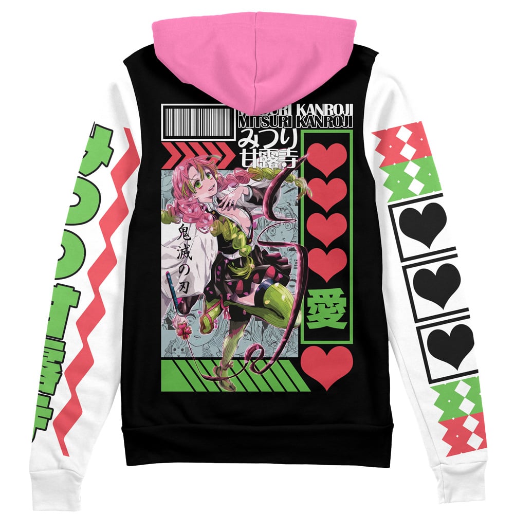 Mitsuri Kanroji Demon Slayer" Streetwear Zip Hoodie Jacket