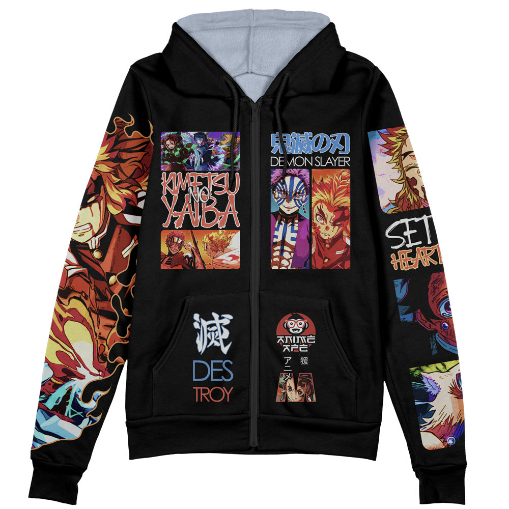 Mugen Train Arc Demon Slayer Streetwear Zip Hoodie Jacket