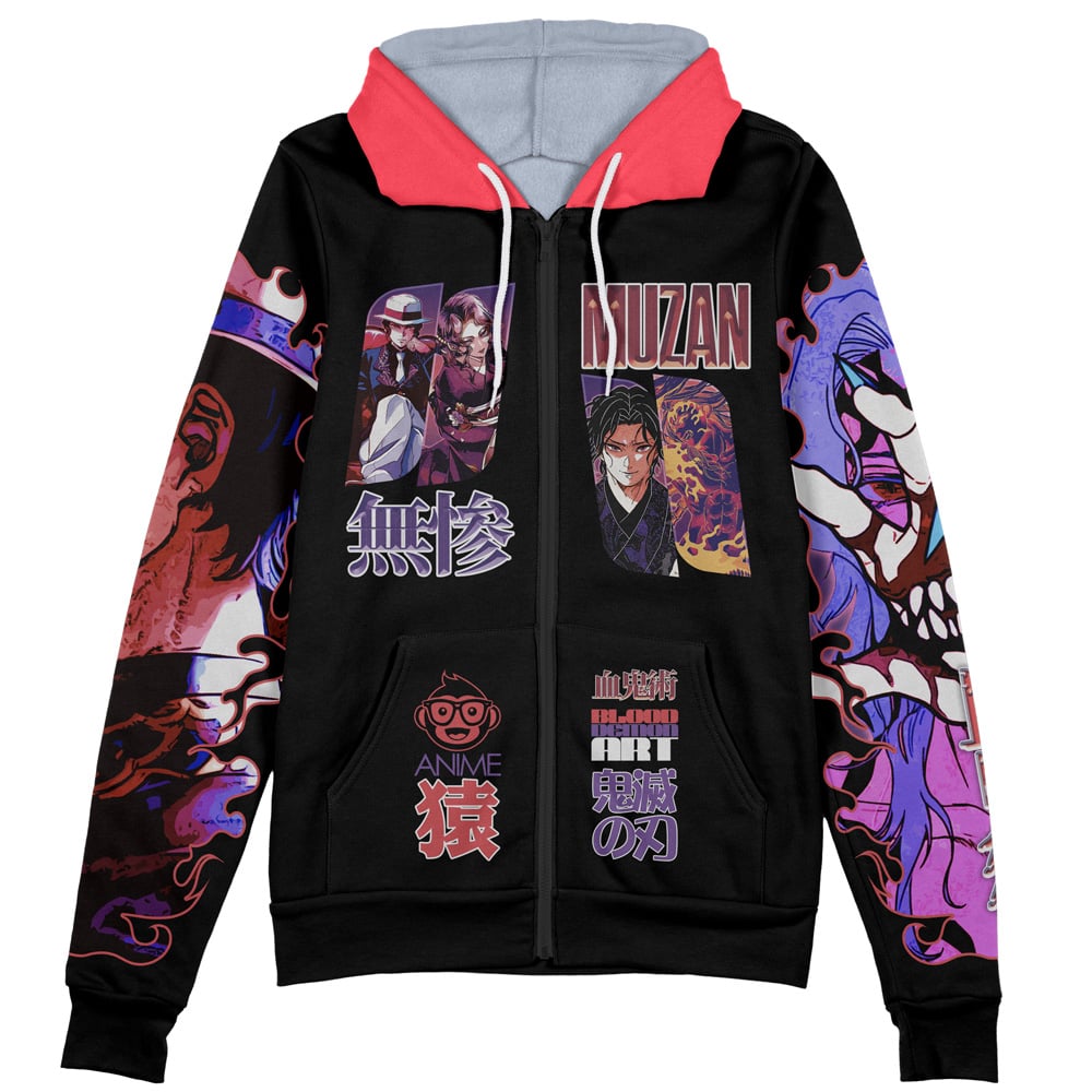 Kibitsuji Muzan Demon Slayer Streetwear Zip Hoodie Jacket