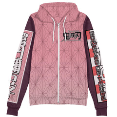 Kamado Nezuko Haori Demon Slayer Streetwear Zip Hoodie Jacket