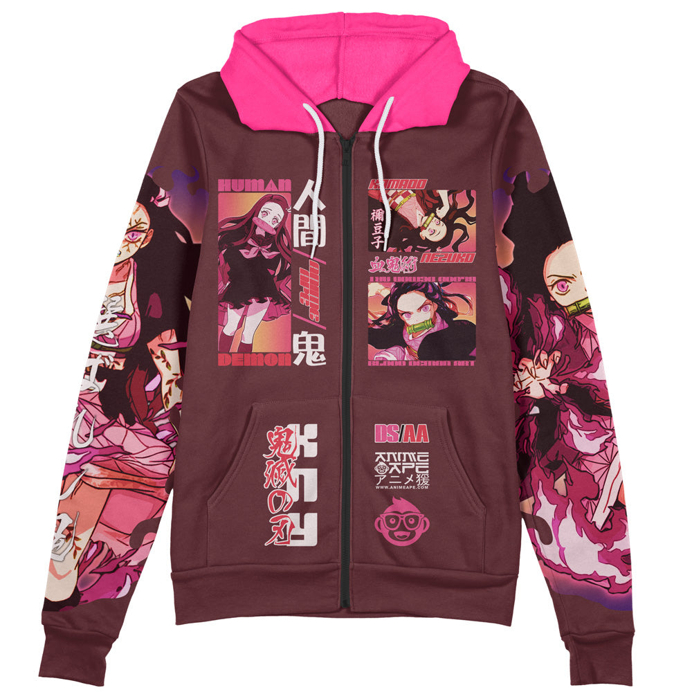 Kamado Nezuko V2 Demon Slayer Streetwear Zip Hoodie Jacket