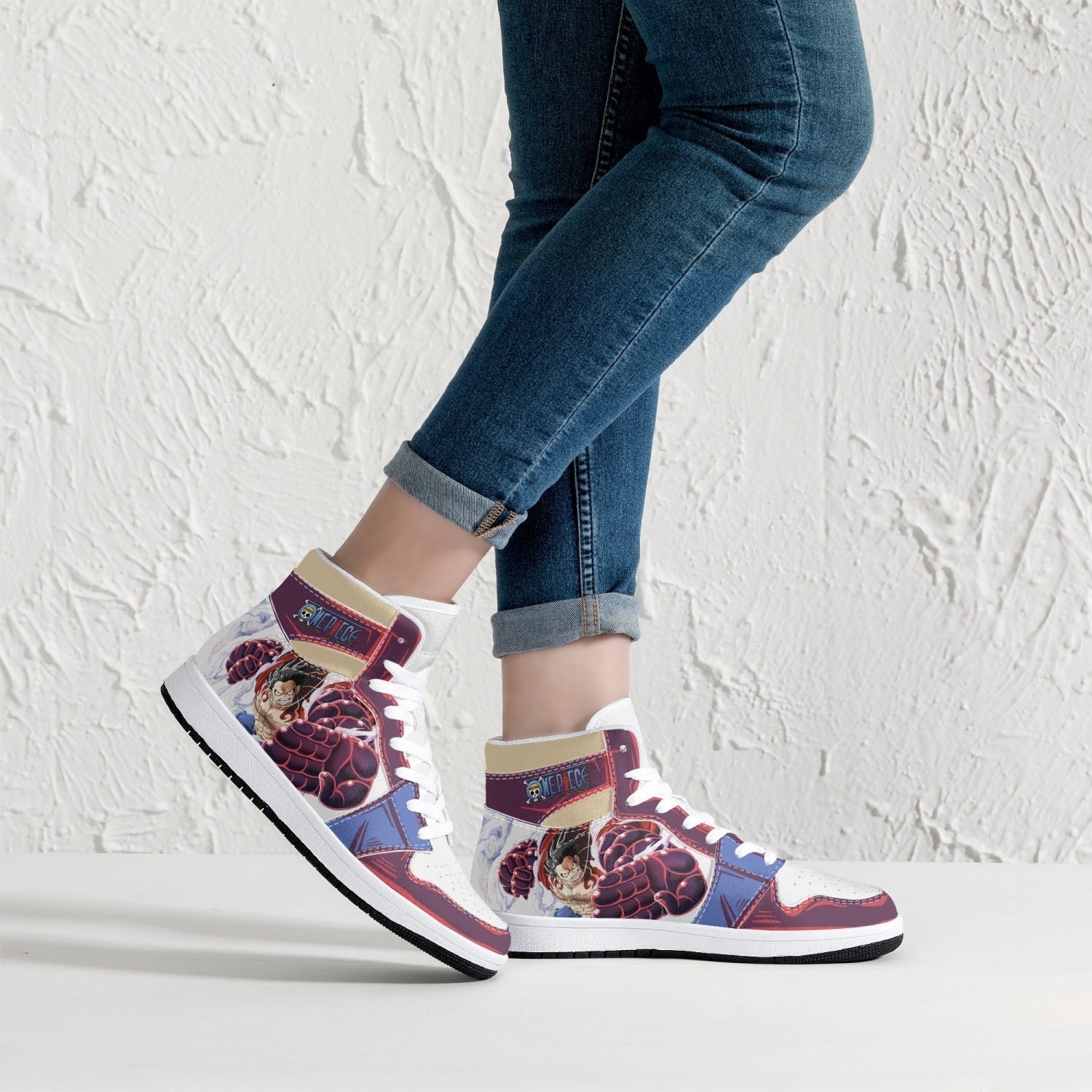 Monkey God Luffy One Piece Mid 1 Basketball Shoes