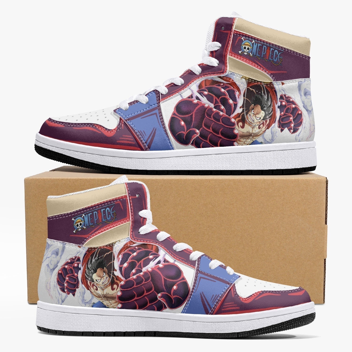 Monkey God Luffy One Piece Mid 1 Basketball Shoes