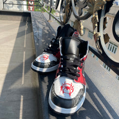Spider-Verse J1 V2 Shoes Custom Miles Morales Mid 1 Basketball Shoes - Nysekai
