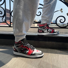 Spider-Verse J1 V2 Shoes Custom Miles Morales Mid 1 Basketball Shoes - Nysekai