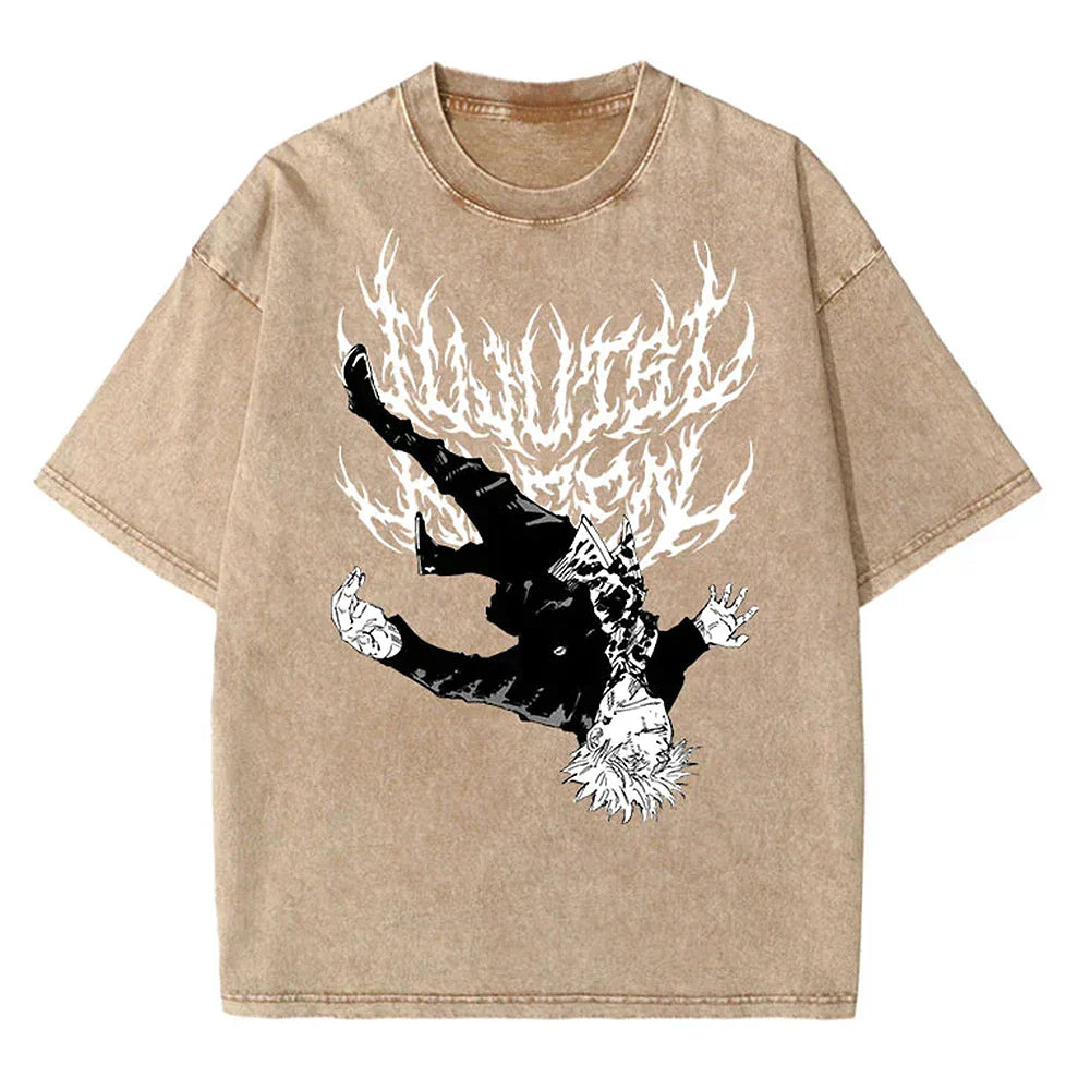 Otakuri "Unease" Jujutsu Kaisen Vintage Washed Oversized T-Shirt