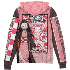 Otakuri Nezuko Kamado Demon Slayer streetwear zip hoodie jacket anime unisex