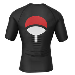 Otakuri Naruto Uchiha Clan short sleeve compression rash guard- black-back