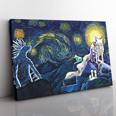 Princess Mononoke Starry Night Studio Ghibli Canvas Print Wall Art