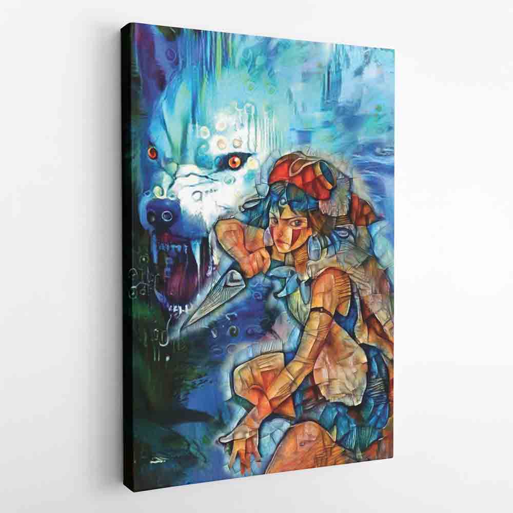 Raging Princess Mononoke Studio Ghibli Canvas Print Wall Art