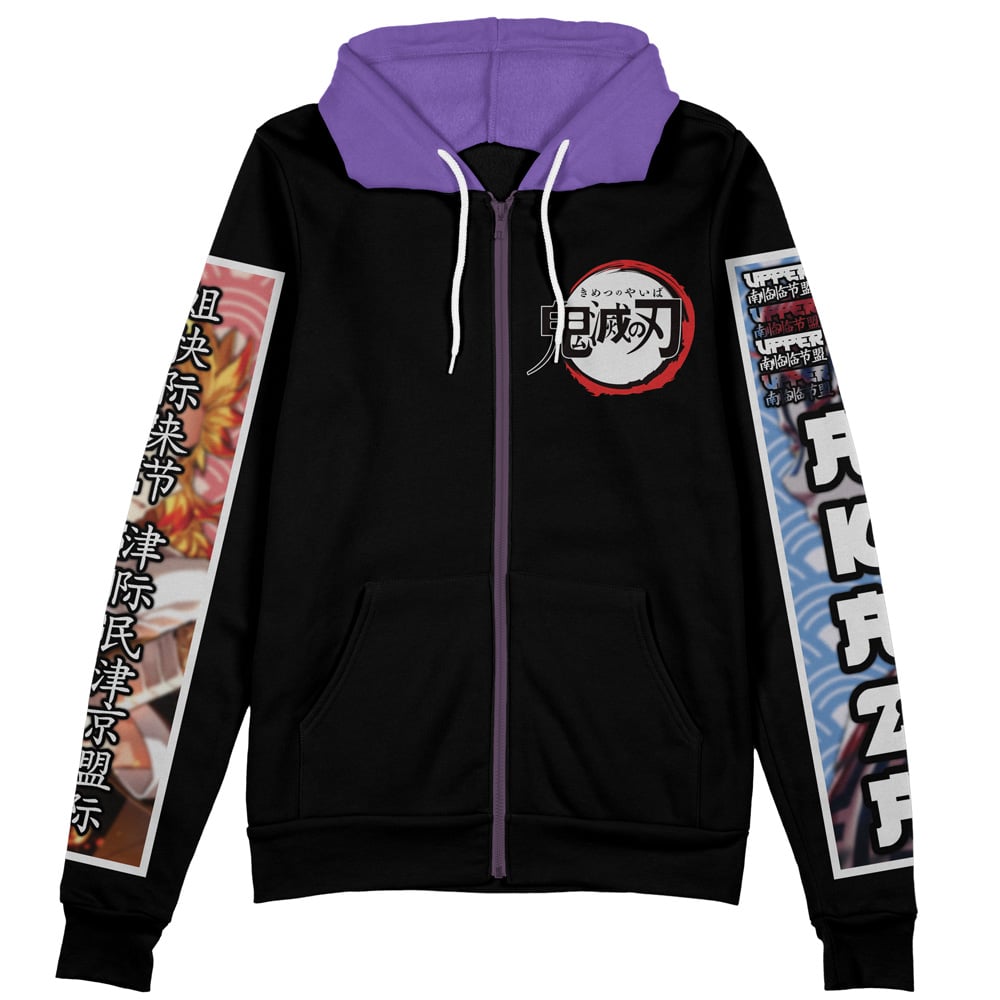 Rengoku vs Akaza Demon Slayer Streetwear Zip Hoodie Jacket