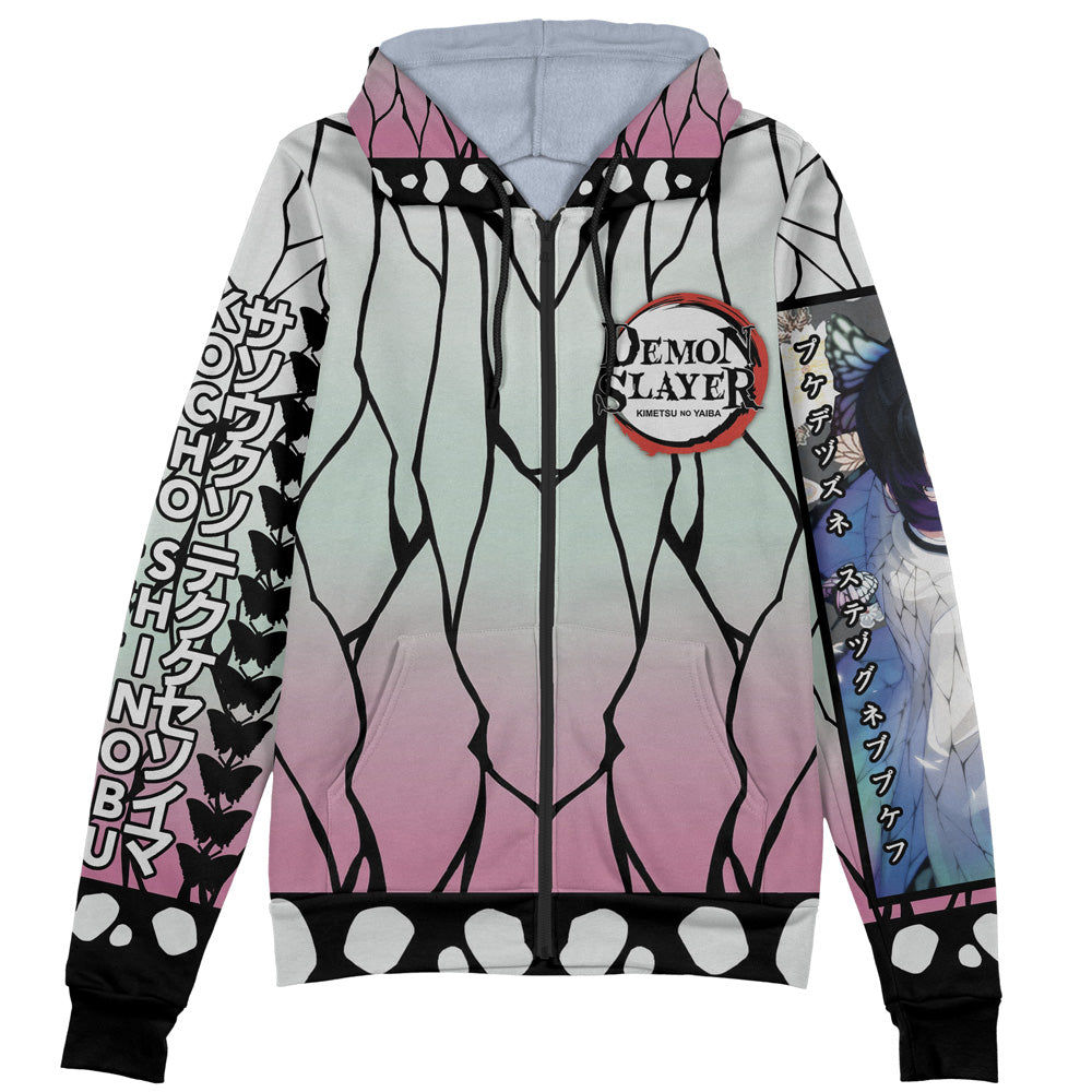 Kocho Shinobu Haori Demon Slayer Streetwear Zip Hoodie Jacket