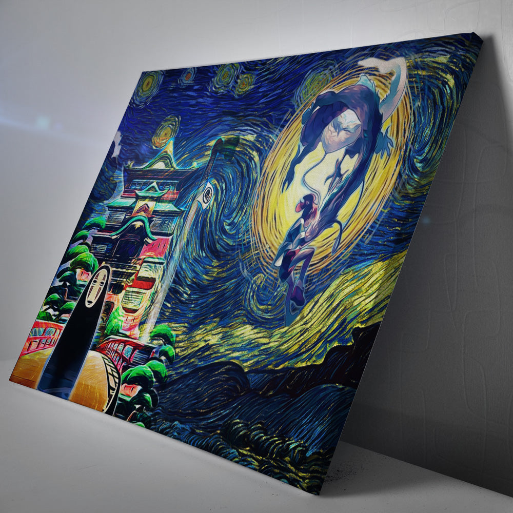 Spirited Away Starry Night Studio Ghibli Canvas Print Wall Art - Nysekai