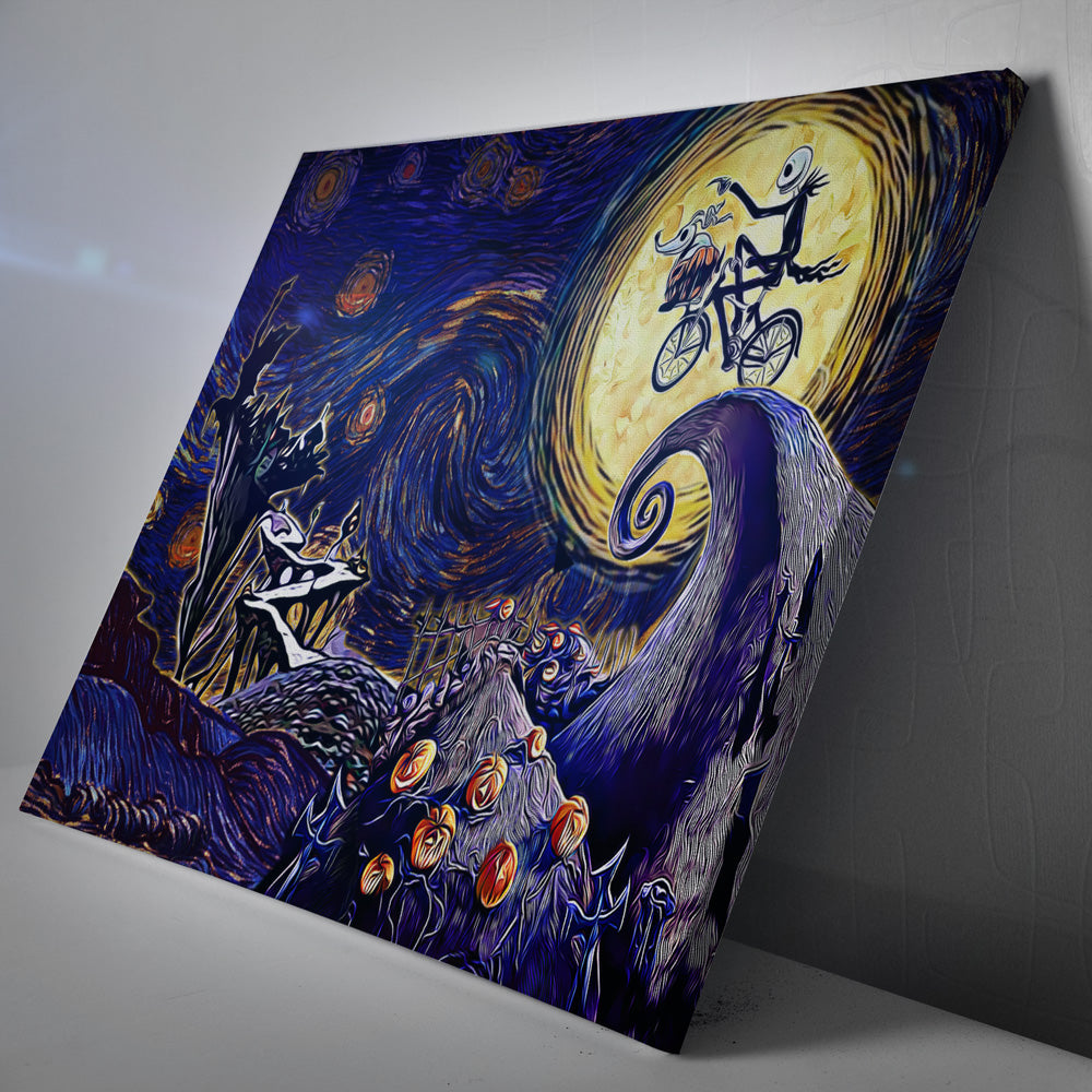 Starry Nightmare Before Christmas Canvas Print Wall Art - Nysekai