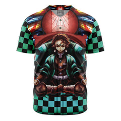 Trippy Kamado Tanjiro Demon Slayer Baseball Jersey Without Piping