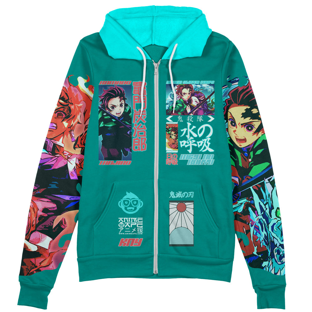 Kamado Tanjiro V2 Demon Slayer Streetwear Zip Hoodie Jacket