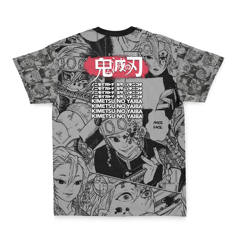 Uzui Tengen Manga Collage Demon Slayer Streetwear T-Shirt
