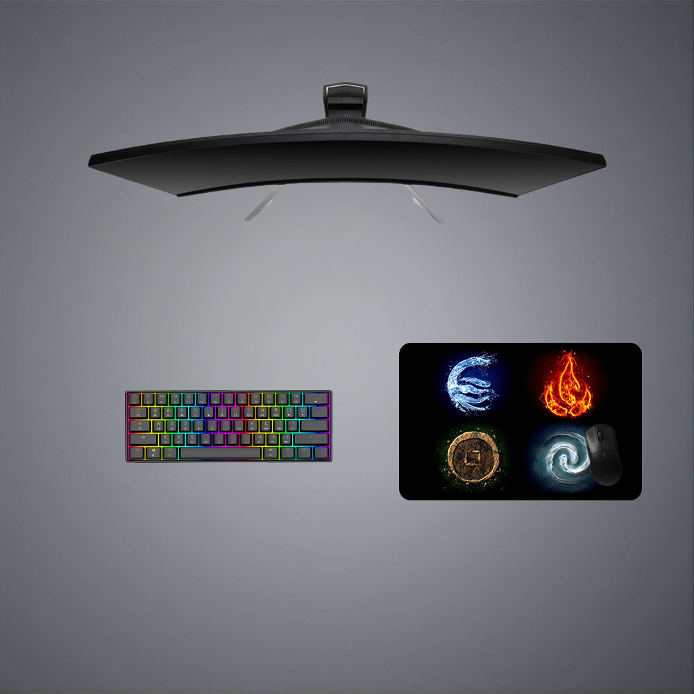 The Last Airbender Elements Design M-XXL Size Gaming Mouse Pad, Computer Desk Mat
