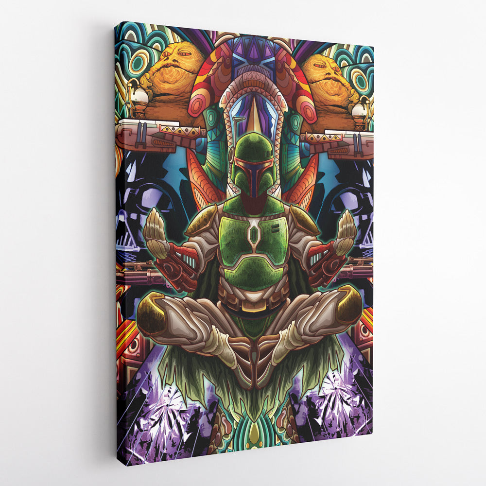 Trippy Boba Fett Star Wars Vertical Canvas Print Wall Art - Nysekai