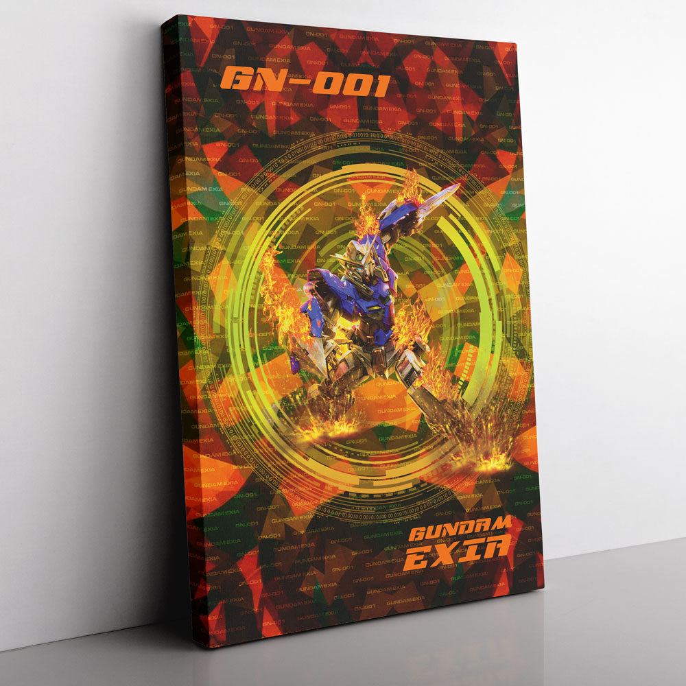 Trippy Burning Gundam Canvas Print Wall Art - Nysekai
