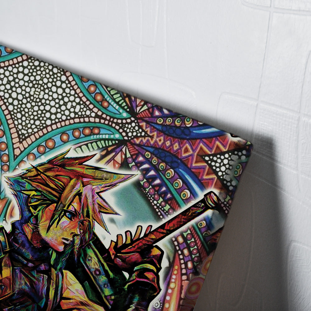 Trippy Cloud Strife Final Fantasy 7 Canvas Print Wall Art - Nysekai