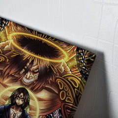 Trippy Eren Yeager Timeskip Attack on Titan Vertical Canvas Print Wall Art - Nysekai