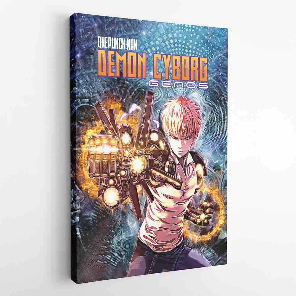 Trippy Genos One Punch Man Canvas Print Wall Art - Nysekai