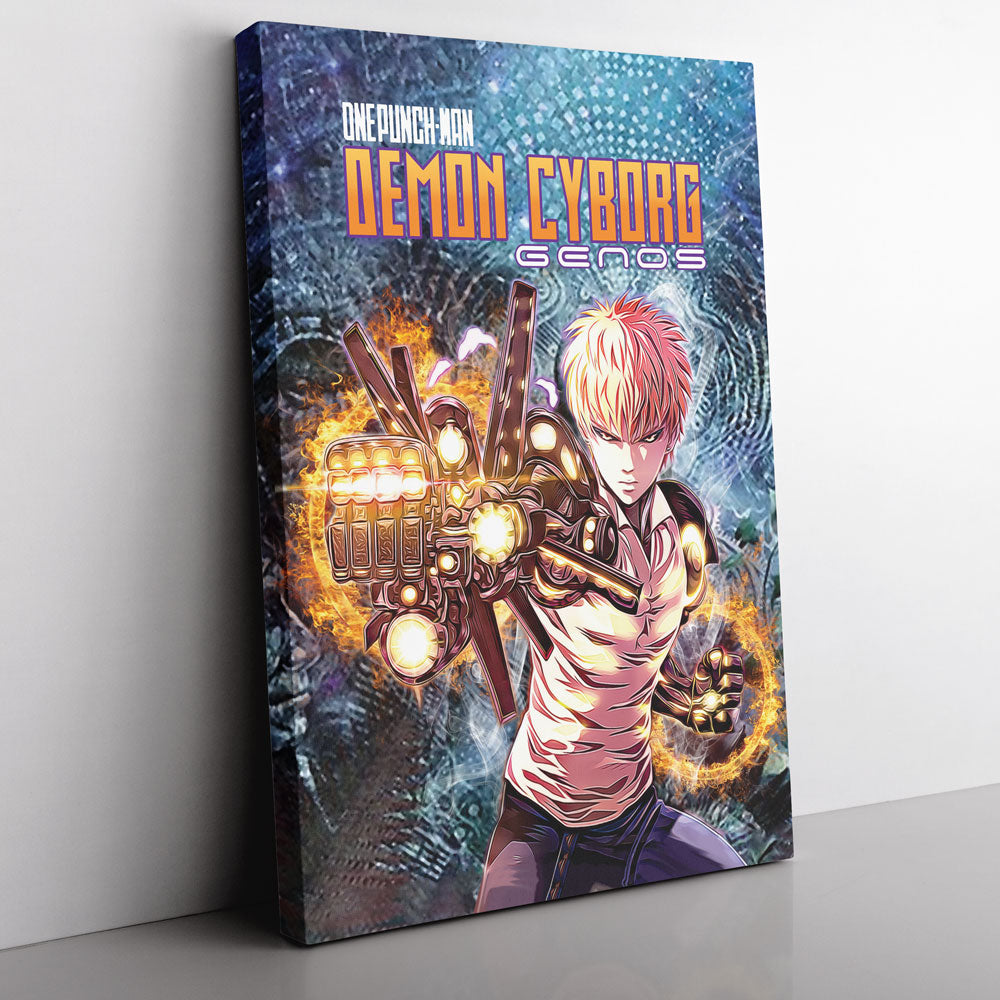Trippy Genos One Punch Man Canvas Print Wall Art - Nysekai