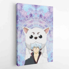 Trippy Gintoki and Sadaharu Gintama Canvas Print Wall Art - Nysekai