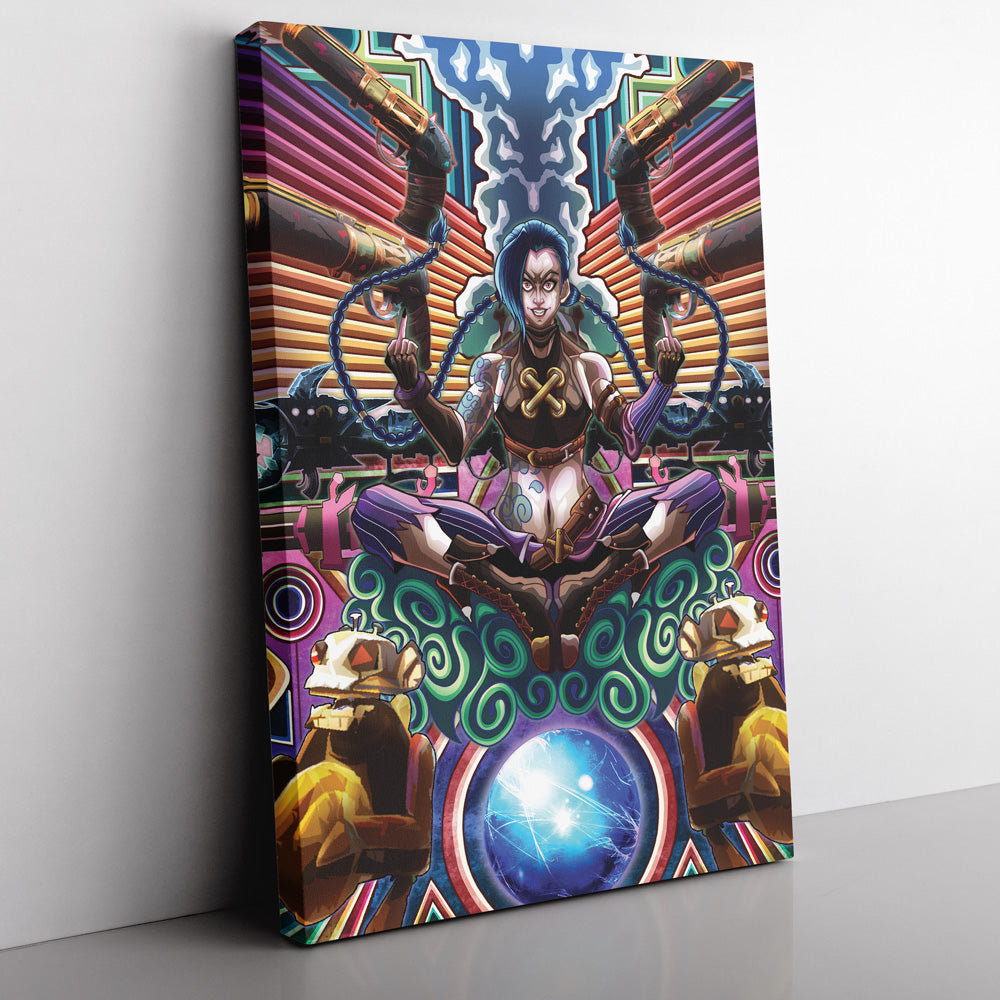 Trippy Jinx Arcane League of Legends Vertical Canvas Print Wall Art - Nysekai