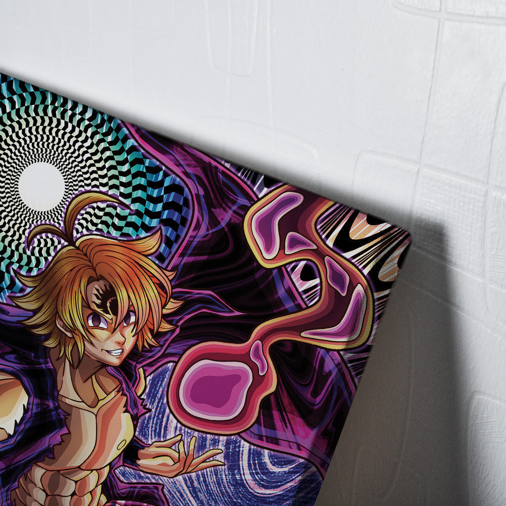 Trippy Meliodas Assault Mode Seven Deadly Sins Canvas Print Wall Art - Nysekai