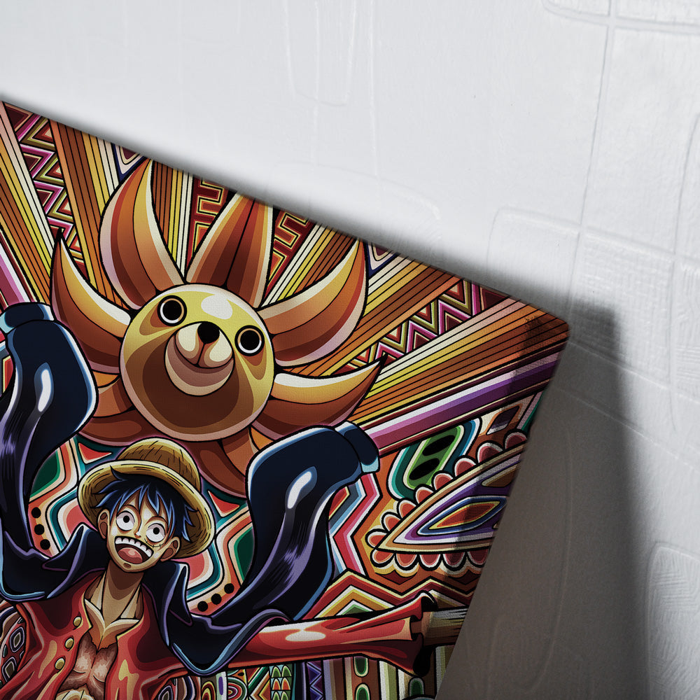 Trippy Monkey D. Luffy One Piece Vertical Canvas Print Wall Art - Nysekai