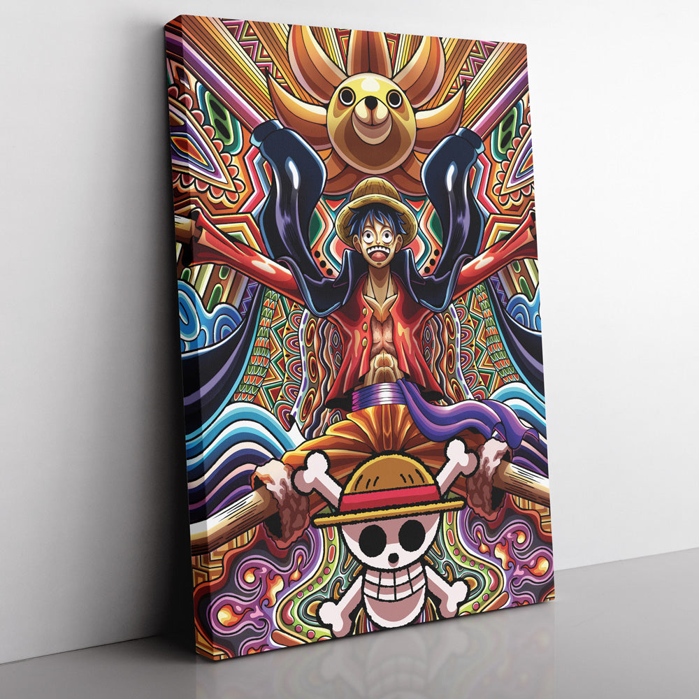 Trippy Monkey D. Luffy One Piece Vertical Canvas Print Wall Art - Nysekai