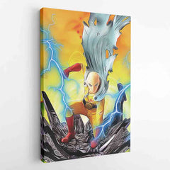 Trippy Power Saitama One Punch Man Canvas Print Wall Art - Nysekai