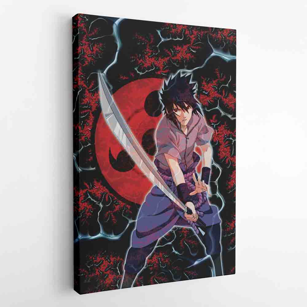Trippy Sasuke Uchiha Naruto Canvas Print Wall Art - Nysekai