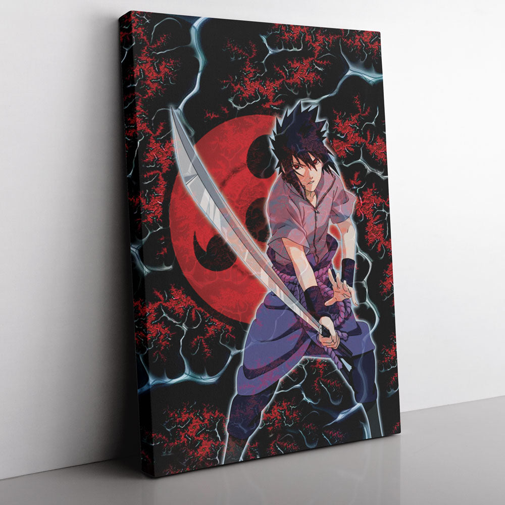 Trippy Sasuke Uchiha Naruto Canvas Print Wall Art - Nysekai