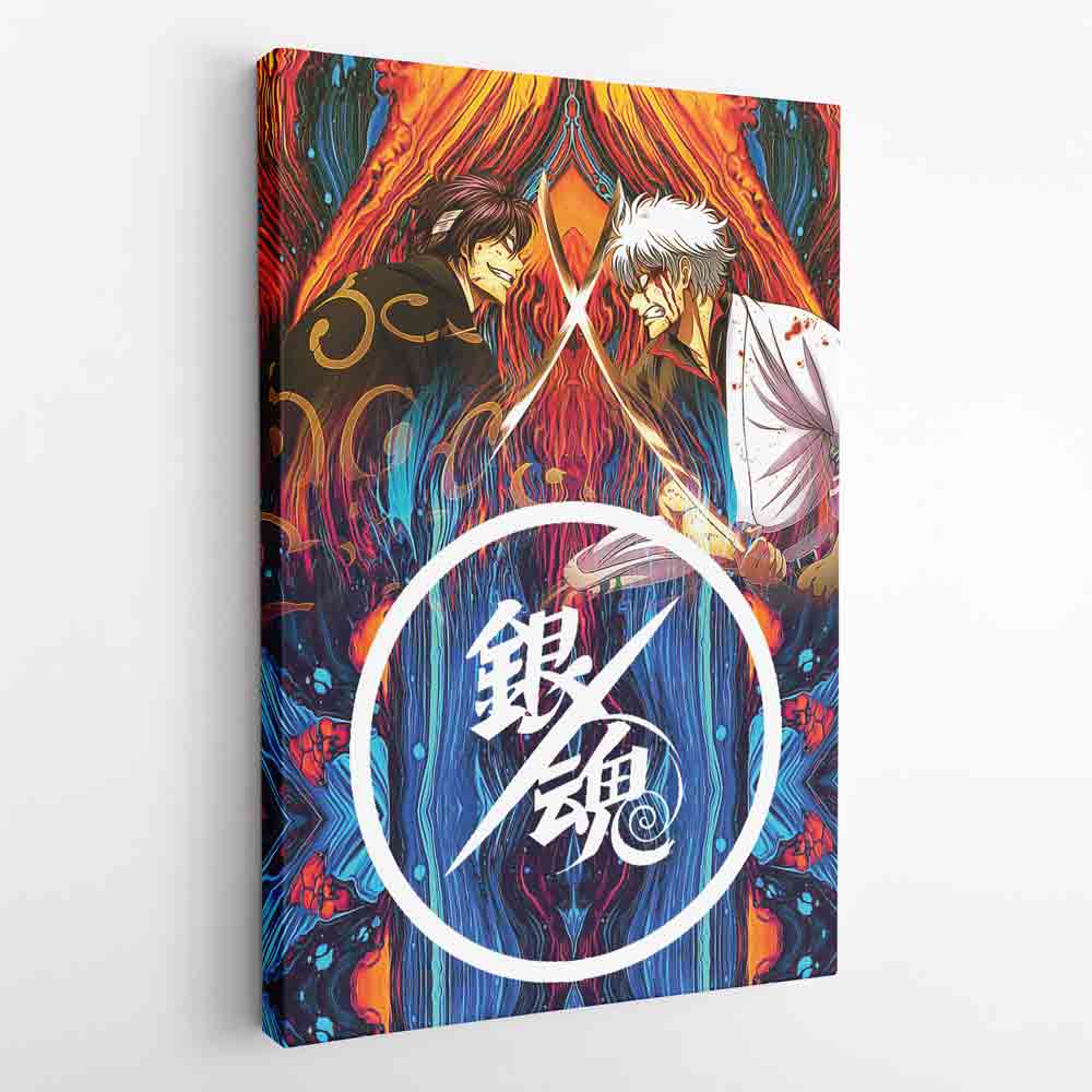 Trippy Shinsuke vs Gintoki Gintama Canvas Print Wall Art - Nysekai