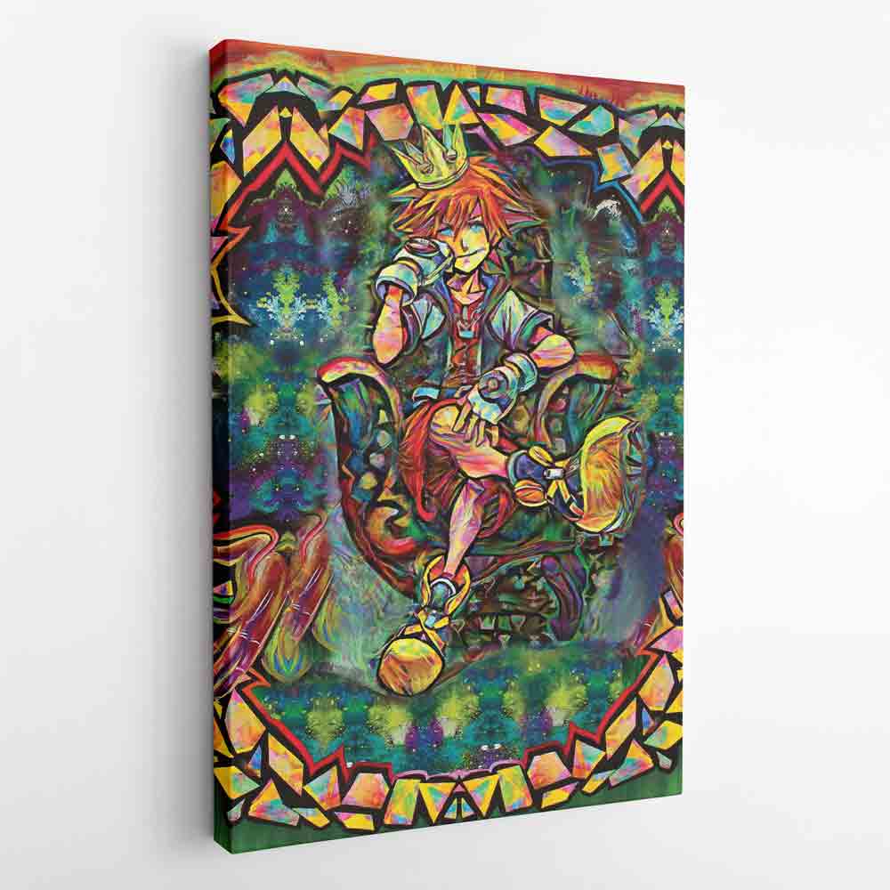 Trippy Sora Kingdom Hearts Canvas Print Wall Art - Nysekai