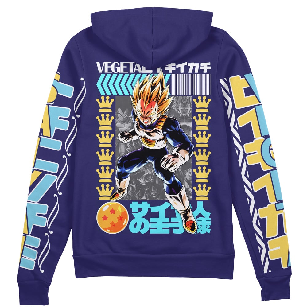 Vegeta V2 Dragon Ball Z Streetwear Zip Hoodie Jacket