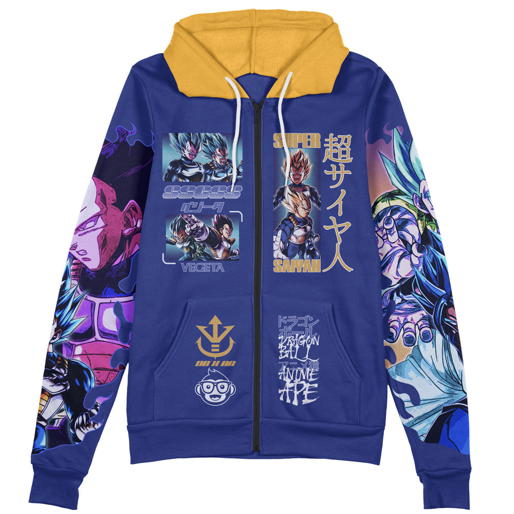 Vegeta V4 Dragon Ball Z Streetwear Zip Hoodie Jacket