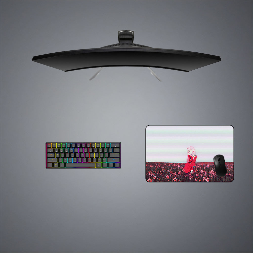 Zero Two Flower Field Design M-XXL Size Gaming Mouse Pad, Computer Desk Mat