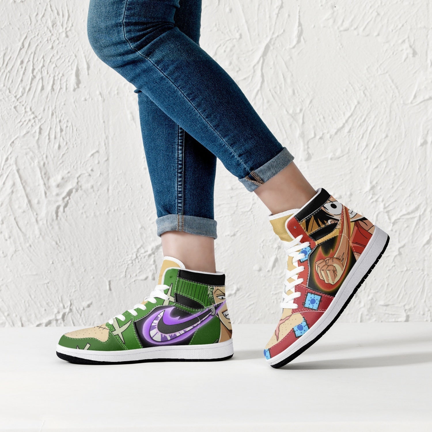 Zoro and Luffy One Piece V2 Mid 1 Basketball Shoes